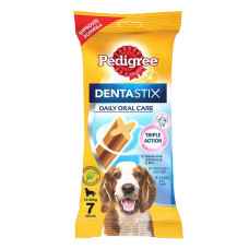 Pedigree Dentastix Medium Breed (10-25 kg) Oral Care Dog Treat, 180g Weekly Pack (7 Chew Sticks) Pedigree Dentastix Medium Breed (10-25 kg) Oral Care Dog Treat, 180g Weekly Pack (7 Chew Sticks)