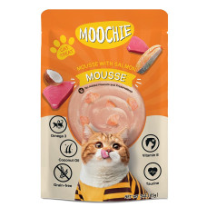 MOOCHIE Cat Food Gravy Cat Treat Mousse with Salmon no Added Flavour and Preservatives Size 85 g. (12 Pouch X 85 g.) MOOCHIE Cat Food Gravy Cat Treat Mousse with Salmon no Added Flavour and Preservatives Size 85 g. (12 Pouch X 85 g.)
