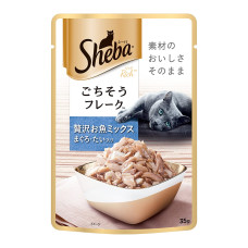 Sheba Rich Premium Wet Cat Food, Fish Mix (Maguro & Bream), 12 Pouches (12 x 35g) Sheba Rich Premium Wet Cat Food, Fish Mix (Maguro & Bream), 12 Pouches (12 x 35g)