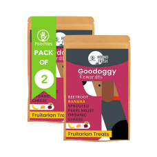 Poochles Goodoggy Rewardits Dog Training Treats - 50pcs Vegetarian Nutritious Beetroot & Banana 100% Natural Bite-Sized Treat for Puppies & Adult Dogs; Baked Reward for Dogs (Pack of 2)